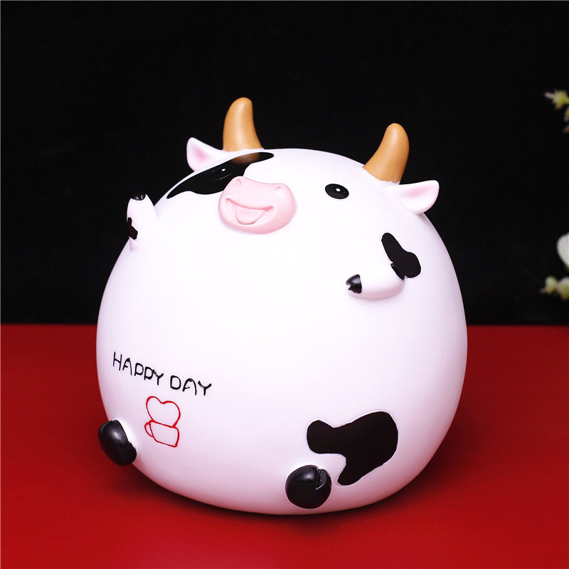 Cartoon piggy bank in the year of the ox for children, boys and girls
