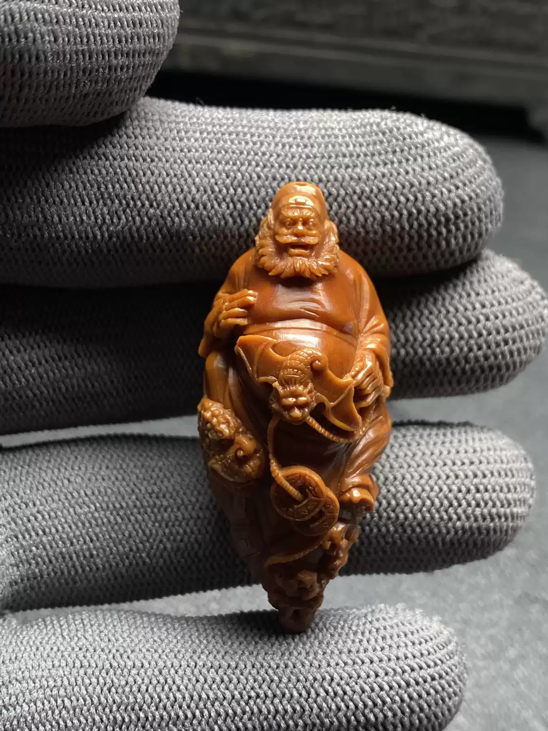 妙女本工橄榄核雕八大钟馗妙女钟馗颗颗带鬼纯手工雕刻文玩手串