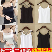 Solid color small camisole womens cotton slim slim and versatile Korean version of the tide of summer womens clothing student top base shirt