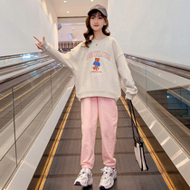 Girls foreign air suit 2022 new childrens tennis red spring and autumn CUHK childrens trendy spring necropolis sports two sets