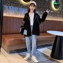 Girls autumn clothing sweater jacket 2021 new Korean version CUHK Childrens online Red Ocean Fashionable Girl Loose Blouse