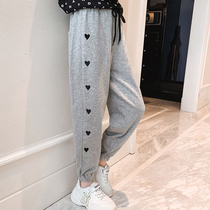 Girl Spring Autumn Pants 2021 New Spring Clothing Children Sports Pants CUHK Youngspring Foreign Air Casual Wear