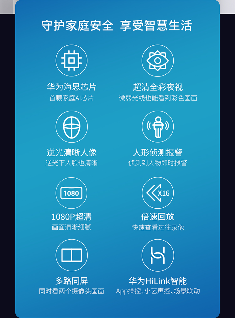 华为 小豚当家 AI全彩高清摄像头监控 华为海思芯片 图2