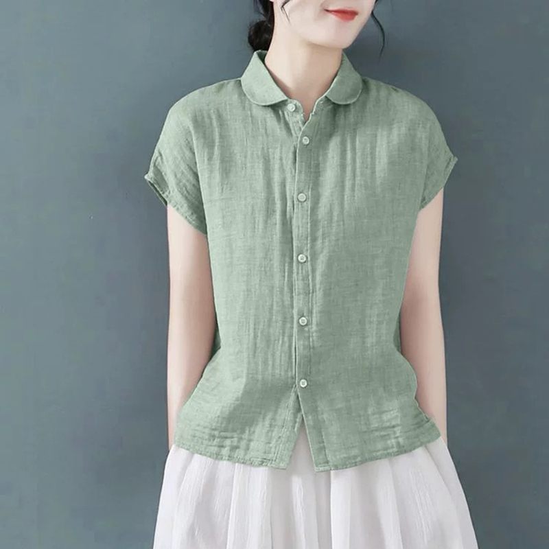 High-End 100% Pure Linen Shirt for Women, 2026 Summer New Style, Loose Short-Sleeve Cotton-Linen Sleeveless Top, Slimming Shirt