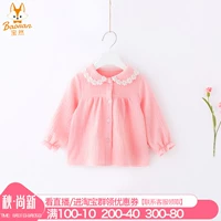 Áo sơ mi bé gái dài tay mùa xuân và mùa thu cotton 1-3 gạc công chúa áo sơ mi nữ búp bê 6552 - Áo sơ mi áo sơ mi lót lông trẻ em