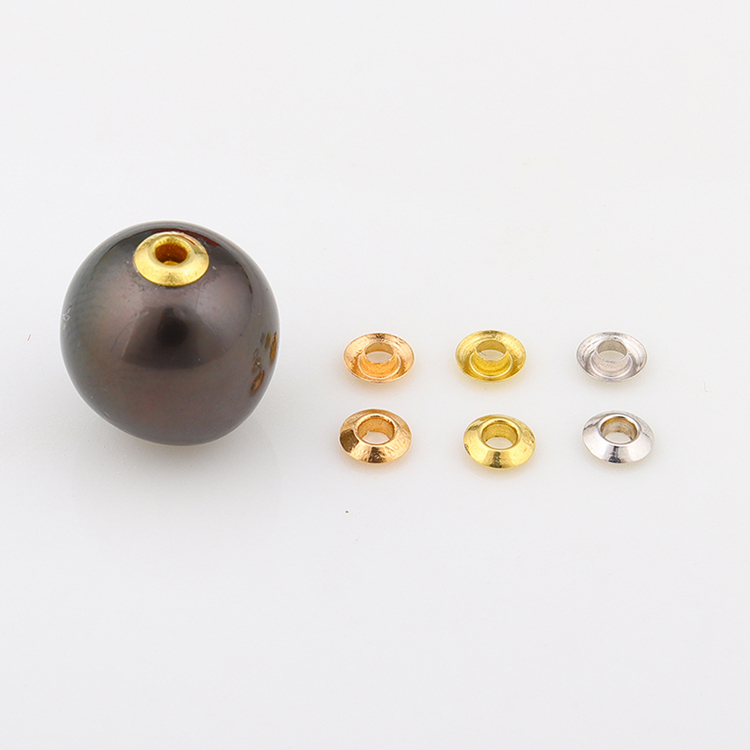 Miếng dán ngọc trai vàng 18K qua chuỗi trái tim spacer 750 vòng tay chuỗi hạt ngọc trai miếng lớn miếng vá phụ kiện DIY - Vòng chân lắc chân nữ vàng đẹp