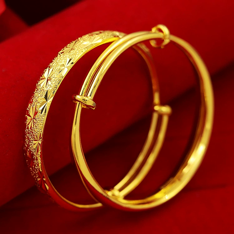Vòng tay vàng miễn thuế Hồng Kông nữ mẫu 99 vòng tay vàng đầy đủ Vàng 18K không phai màu kết hôn ở người già - Vòng đeo tay Cuff