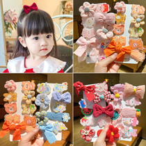 Hairpin children's hairpin autumn and winter plush cute cartoon baby does not hurt hair side clip girl hair accessories clip headdress