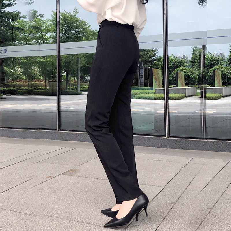 Dangling black work work high waist slim professional straight tube dress small man suit pants women spring and autumn trousers