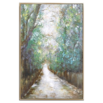 Contemporary Art Pure Hand-painted Oil Painting American Green Path Living-room Hanging Painting Hotel Genguan Corridor Decoration Painting Big