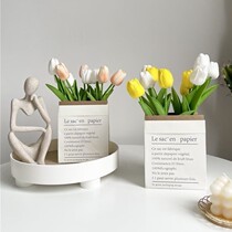 () ins Nordic emulation tulip fake flowers little frescoed living room table decoration bouquet picnic photo