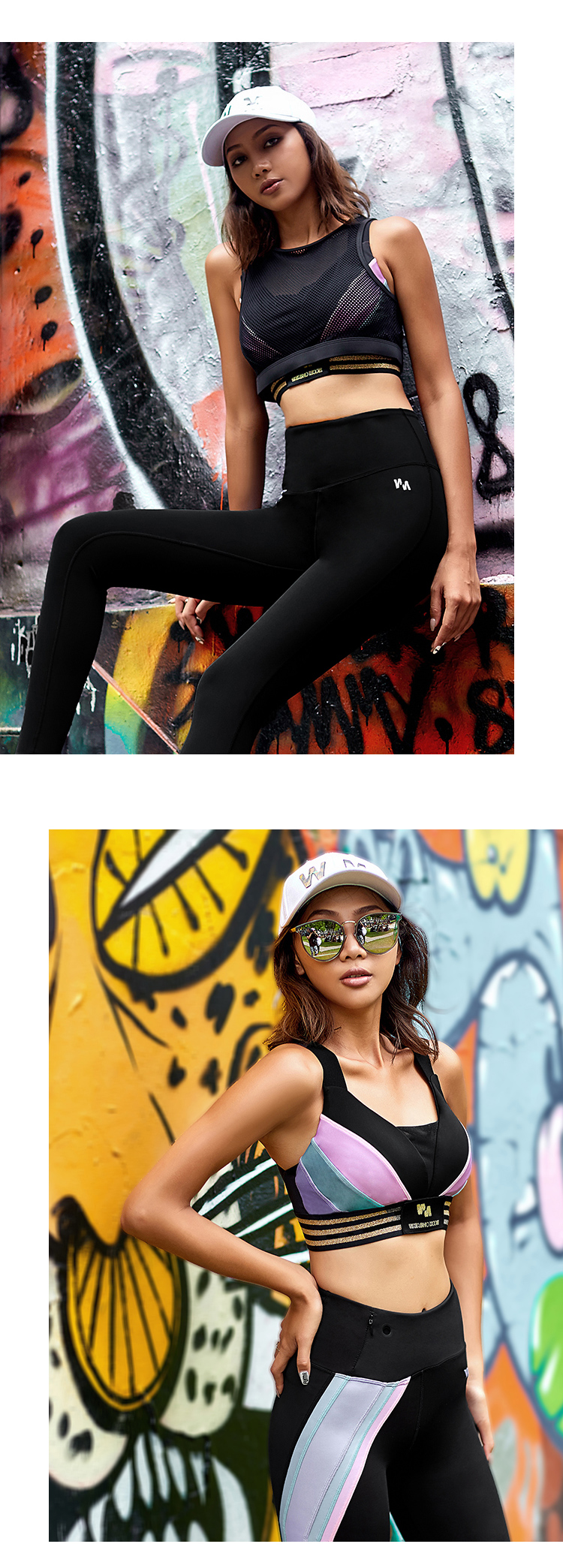 WM thể thao thời trang thể thao vest nữ áo ngực đồ lót thu thập tập thể dục yoga hit màu nhanh khô thoáng khí - Đồ lót thể thao áo ngực chạy bộ