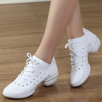 Rhinoceros summer breathable leather hollow dance shoes square dance shoes female adult dance shoes soft-soled dance shoes