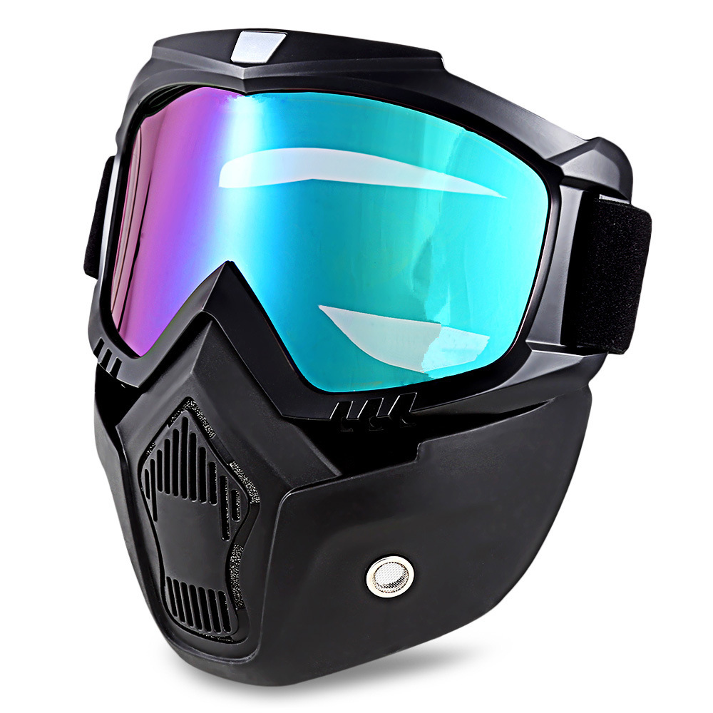 Bicycling goggles for men and women in winter riding face masks can wear glasses windproof anti-chill, anti-fog and rain-proof blindfold