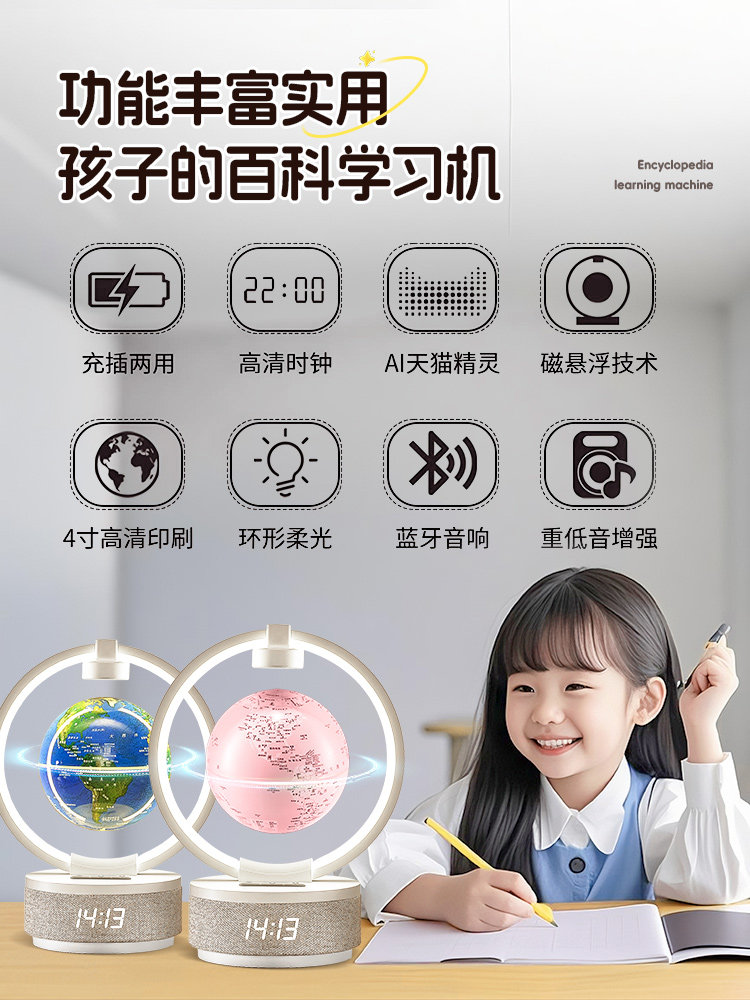 New Year's Birthday Gift for Girls, Practical Magnetic Levitation Globe for Girls, Children, Elementary School Students, and Middle School Students