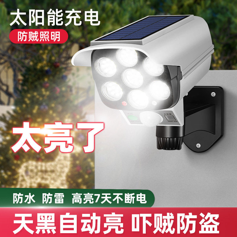 Solar outdoor garden lights simulation surveillance camera lights human body induction outdoor new home lighting street lights