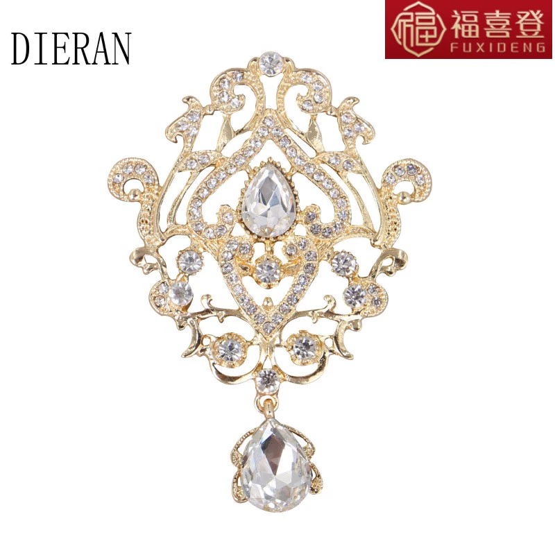 Phiên bản Hàn Quốc của trâm cài pha lê hợp kim cao cấp nữ bông tuyết vương miện kim cương giả áo khoác áo khoác nữ trang sức corsage đám cưới - Trâm cài