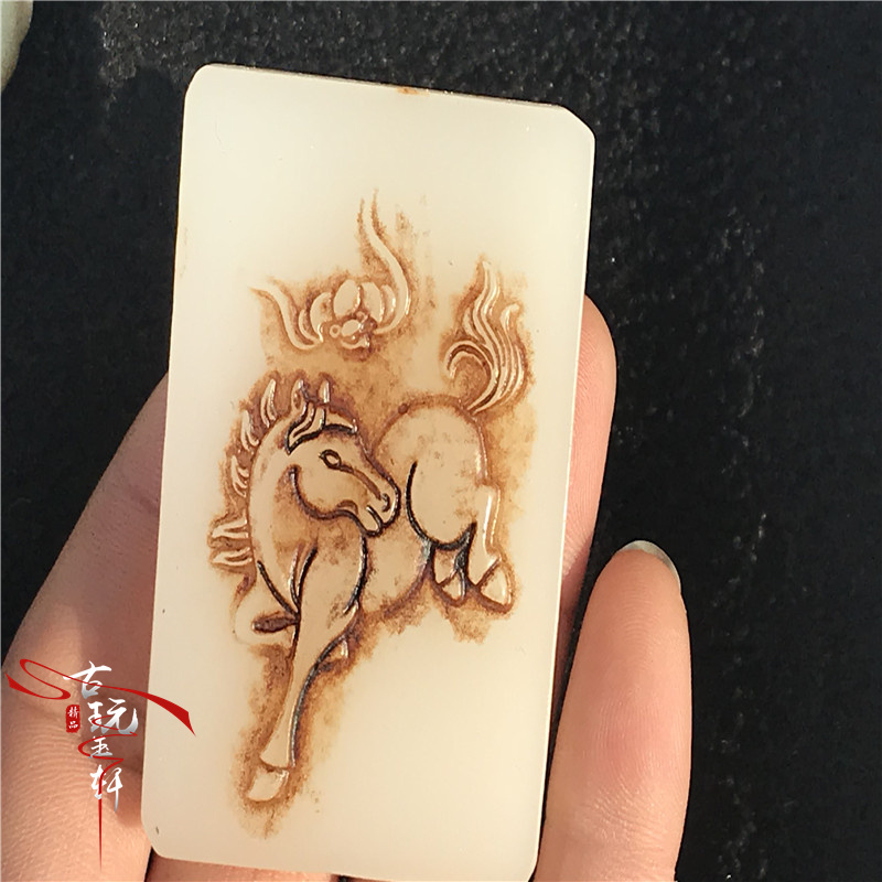 Giả đất nung, ngọc bích cổ cao, đá cẩm thạch trắng, ngọc bích, ngọc bích cổ, ngọc bích, mặt dây chuyền ngọc bích cổ, ngựa mặt ngọc bíchngọc bích