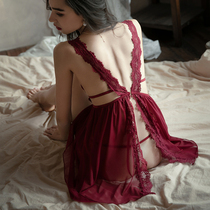 Forced to sell pajamas sexy pyjamas women lace beauty back clairvoyt mesh yarn short skirt open fork harnesses sleeping nepotism