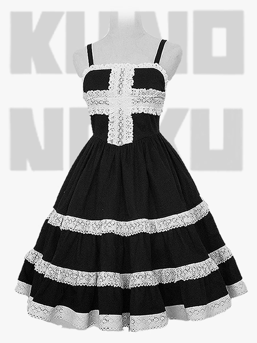 Настоящий дизайнерский кружевной slip dress, панк-стиль, Лоли́та стиль