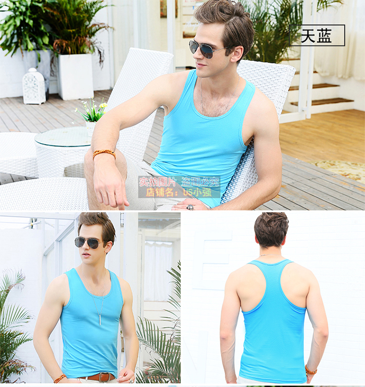 Của nam giới áo ghi lê mùa hè thể dục chặt chẽ thể thao dưới hẹp vest cotton Slim XL triều áo sơ mi