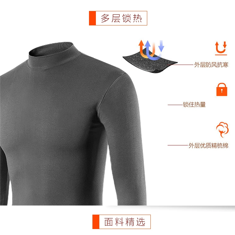Mùa đông nam cộng với nhung dày đồ lót nhiệt thiết lập cổ áo cao Slim size lớn quần ấm áo khoác ấm
