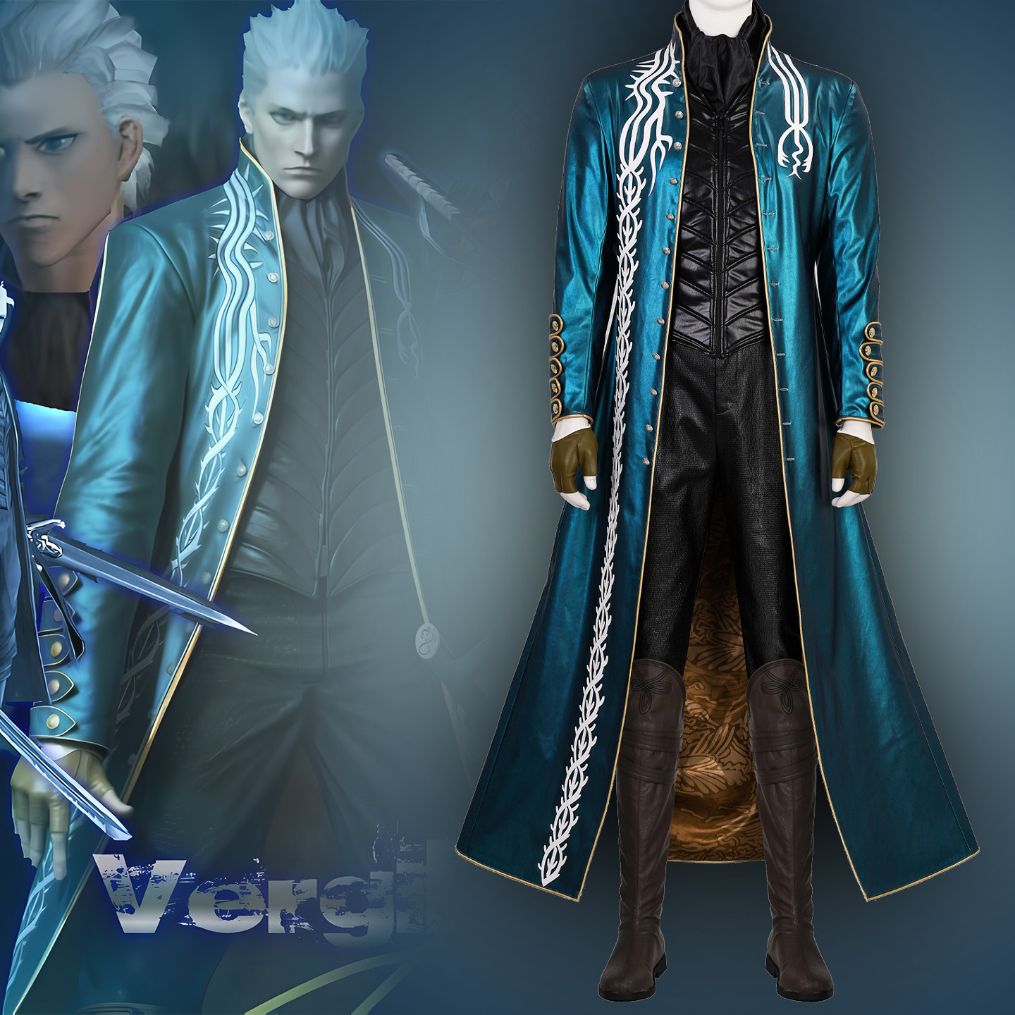 super漫鬼泣3维吉尔cos服：还原度满分，让你一秒化身帅气蓝发剑士！-Cosplay男装-淘宝好物网