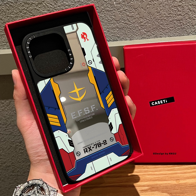 Collaboration Gundam Mobile Suit Gundam Rx-78-2 Original Zaku Compatible iPhone 16 Phone Case 17Promax Apple 15Pro Magnetic Magsafe Mirror 14/13 Trendy Brand