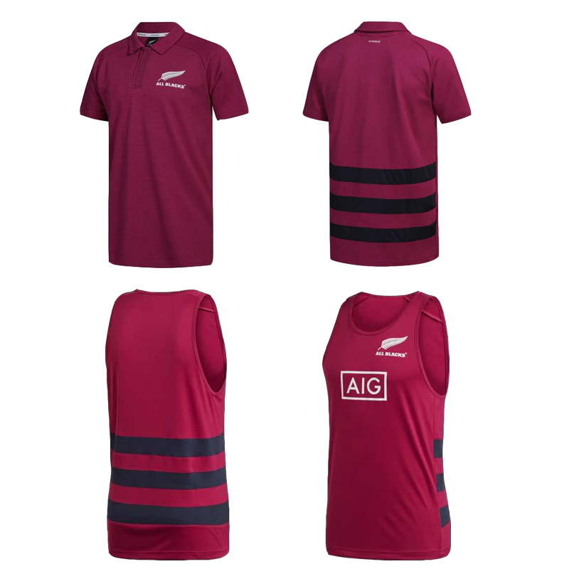 2020 21 New Zealand All Black Rugby Jersey Polo All Black Team Vest Men's Top ALL Black Rugby