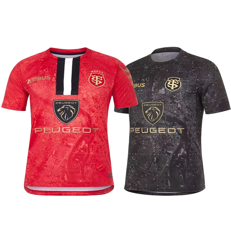 2022 new French Toulouse rugby short sleeves to train Toulouse Rugby Jerseys-Taobao