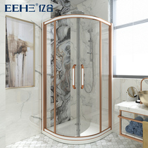 Yihe doors and windows arc-shaped custom shower room bathroom custom-made small household arc fan type simple light luxury