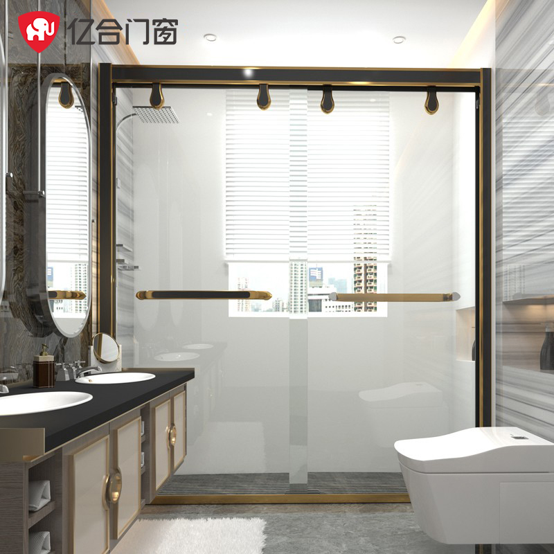 Yihe doors and windows small apartment custom shower room one-shaped tempered glass bathroom custom home EH-B003