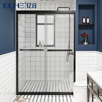 Yihe doors and windows small households one-shaped shower room customized bathroom tempered glass partition
