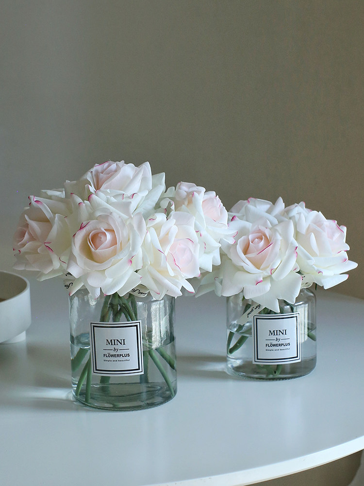 Fake Flower Bouquet Manufacturing Moisturizing Rose Simulation Flower High-end Married Bride with Vase Flower Art