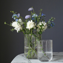 Nordic modern minimalist U-shaped gray transparent glass vase decoration living room flower arrangement home table flowers water cultivation