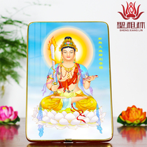 High-definition portrait of Manjushri Bodhisattva Manjushri portrait Buddha painting Bodhisattva photo frame table stand hanging painting crystal print Buddha statue