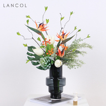 Lancol Brief Light Lavish Emulation Flower Suit Orange Green Floral Living Room Table Decoration Flower-Like Board Room Fake Flowers