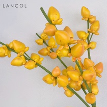 Lancol New Chinese emulated floral gold fruit living-room TV cabinet table for flower Lunar New Year Festive Holidays