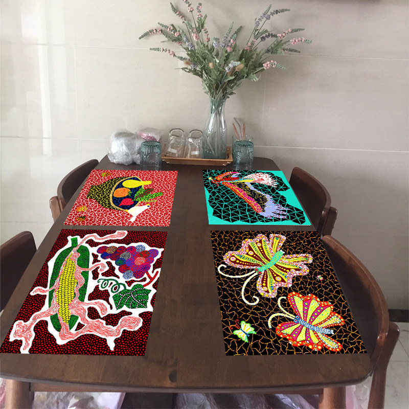 Exit Day Style Grass Mesocote Pumpkin Dining Cushion Cups Cushion Bowl Trays Pad Insulation Mat Cotton Linen Woven Cotton Thread Photographic Props 