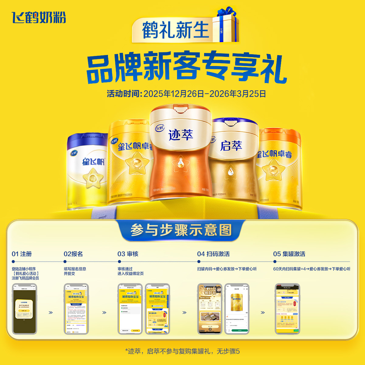 Feihe Xingfeifan Stage 1 0-6 Months Infant Formula Milk Powder 900g*6 Cans Genuine 5 Types of Hmos New Generation Opo