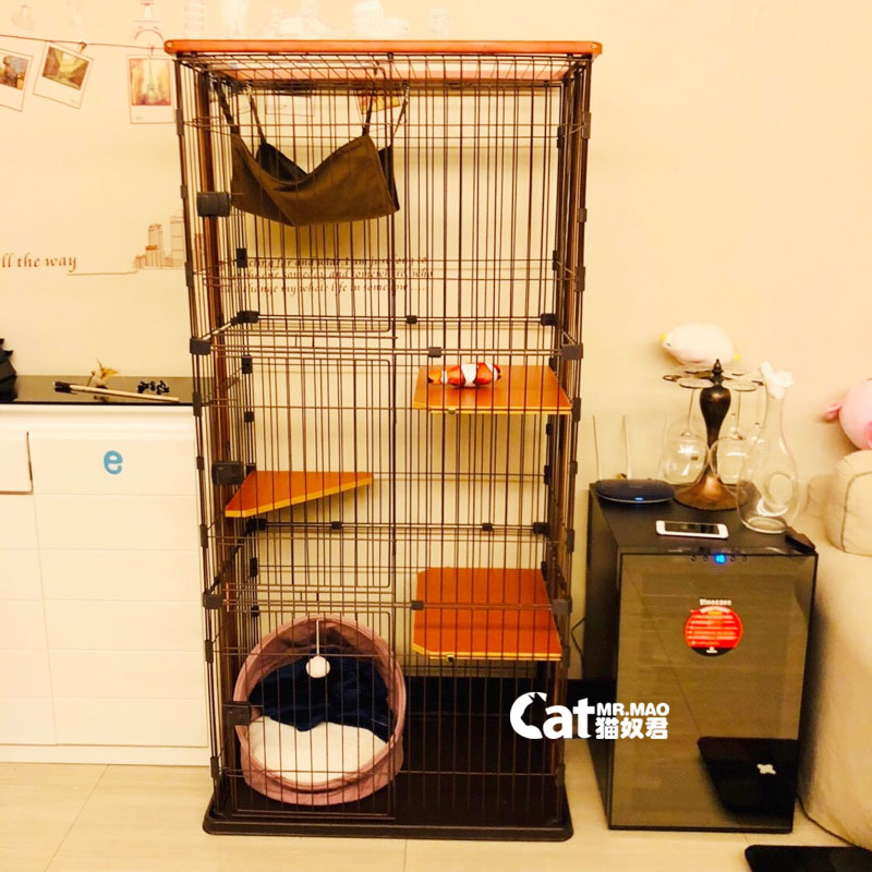 Cat cage accessories Japanese cat villa platform clapboard triangle platform accessories wheel chassis solid wood buckle middle