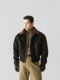 American retro imitation sherpa lapel woolen short jacket cotton men's winter thickened warm woolen jacket