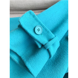 New Arrival Mint Blue Waist Sweet Girl Short Double-sided Wool Coat H13CD077