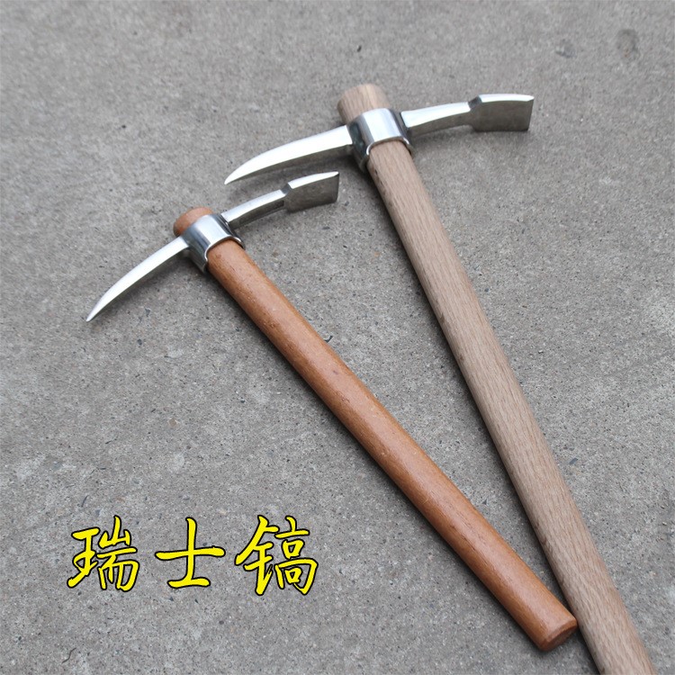 Camping Stainless Steel Small Ocean Pick outdoor Swiss pick digging tree roots sheep pick hoe small pickaxe head portable ice pick cross pick-Taobao