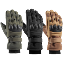 Motorcycle and motorcycle riding gloves super technician winter velvet thickened outdoor warm and wear-resistant mens American Black Hawk
