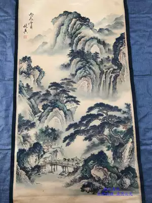 Calligraphy and painting antique painting ancient painting decoration Qiu Ying landscape drawing living room framed scroll calligraphy and painting collection