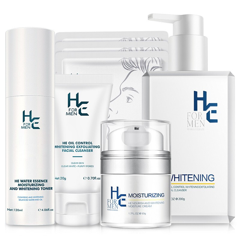HE Hearn men's facial cleanser set oil control to blackhead acne whitening men's special facial cleanser skin care product combination