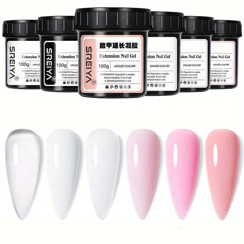 Cross-Border Hot-Selling Large-Capacity Nail Extension Gel with Color, Nude Color Shaping, Extension, and Reinforcement Three-In-One Wholesale