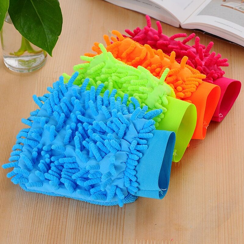 Factory direct sales of microfiber single-sided double-sided chenille gloves scouring pads rags to wipe tablecloths car gloves