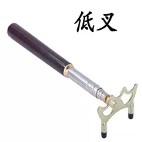 Золотая низкая вилка с деревянной ручкой-А59.